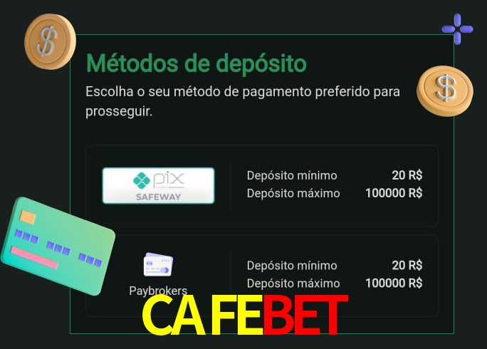 O cassino CAFEBET oferece uma grande variedade de métodos de pagamento